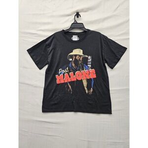 Posty Co Mens Post Malone Graphic T-Shirt Black Cotton Casual Size XL